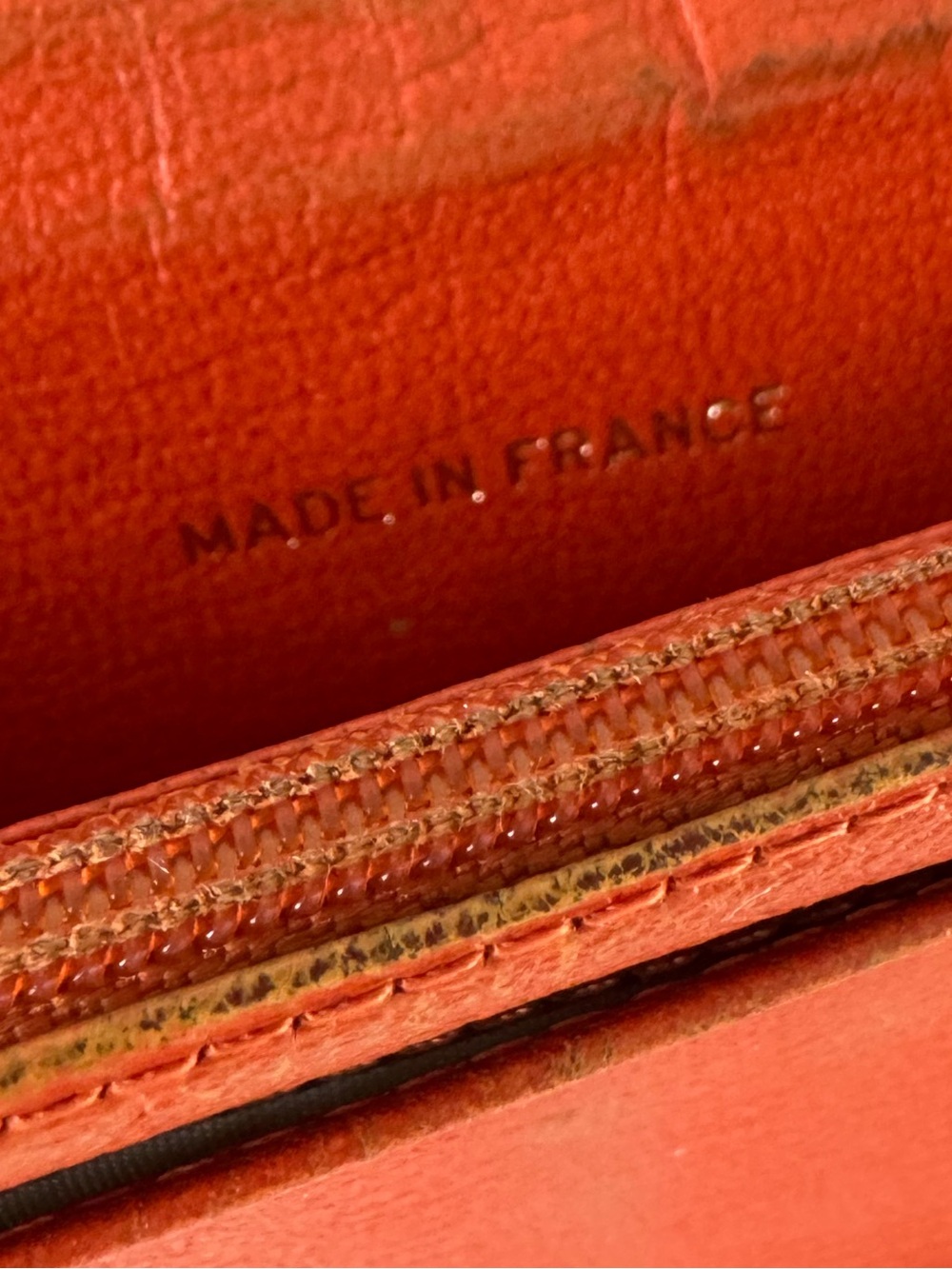 CHANEL Orange Leather Long Bifold CC Wallet with Gold Logo - Picture 9 of 14